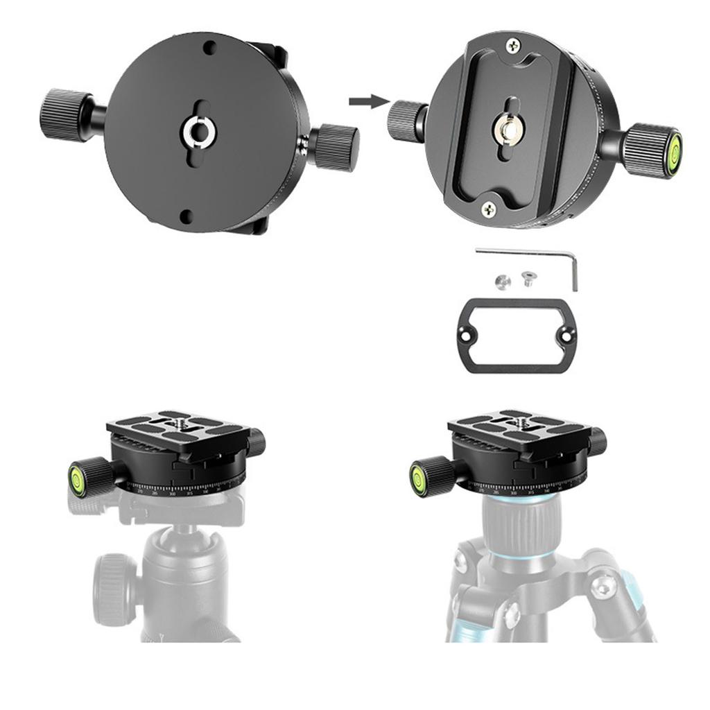 360 Grad Drehendes Panorama-Stativ für Kopfmontage Schnellwechselplatte Klemme mit 1/4 3/8 Schraubklemme Stativ Kamera
