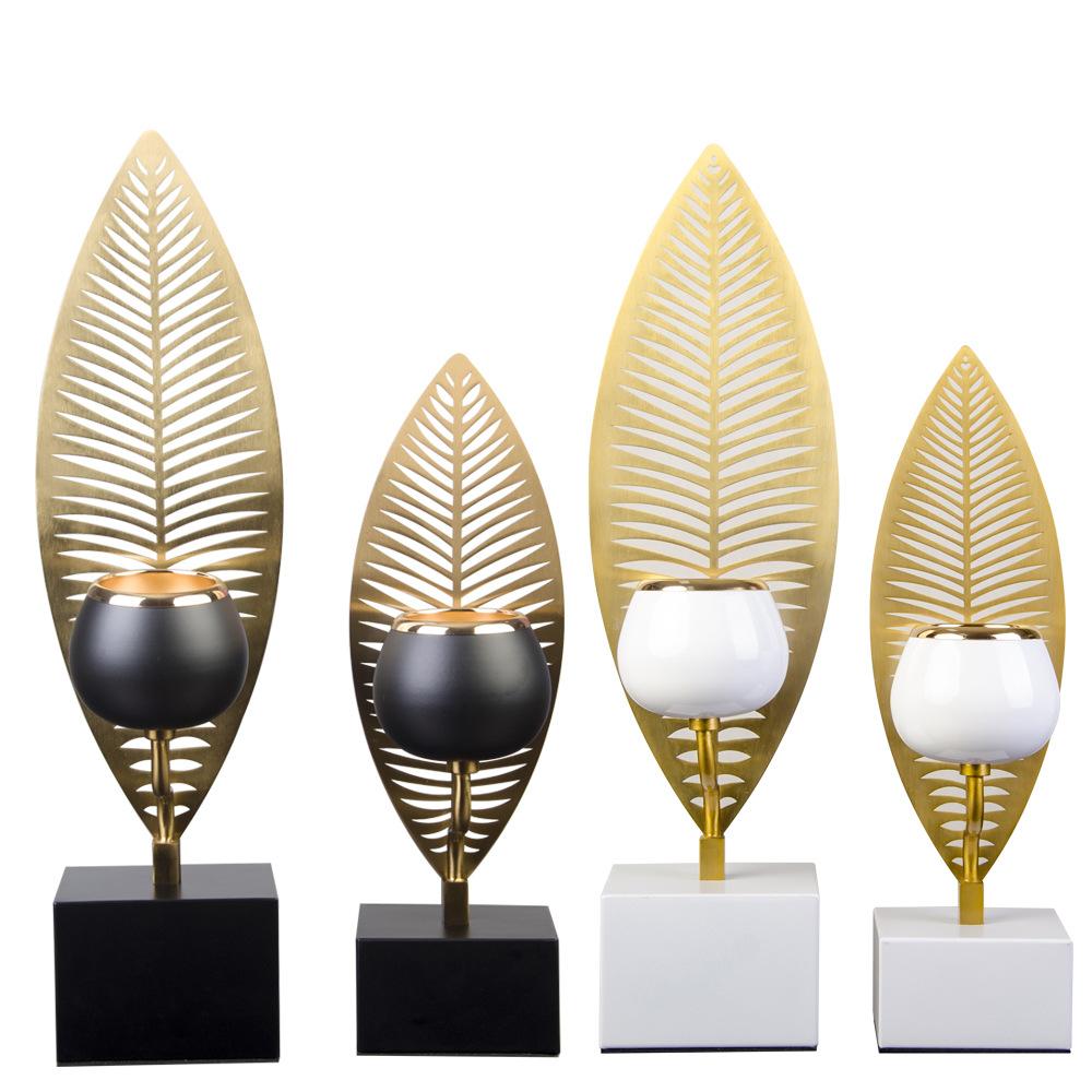 Retro Leaf Železný Svícen Svícen Kovové Listy Rostlin Svícen Vrchol stolu Domácí Dekorace na pracovní plochu