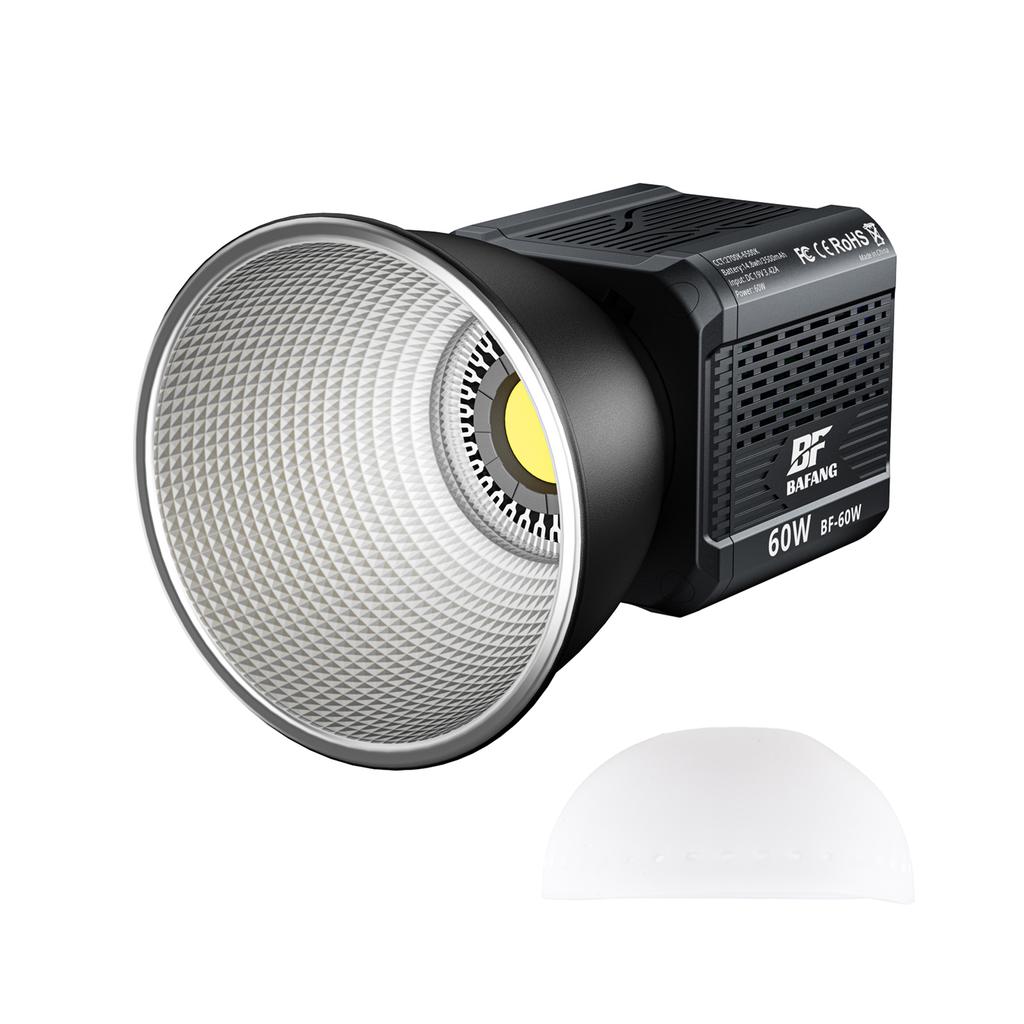 BF-60W Compact COB Video Light 60W LED Fill Light 2700K-6500K Dimmable 6 Scene Lighting Effects for   Mount with Reflector Diffuser for Indoor Ou