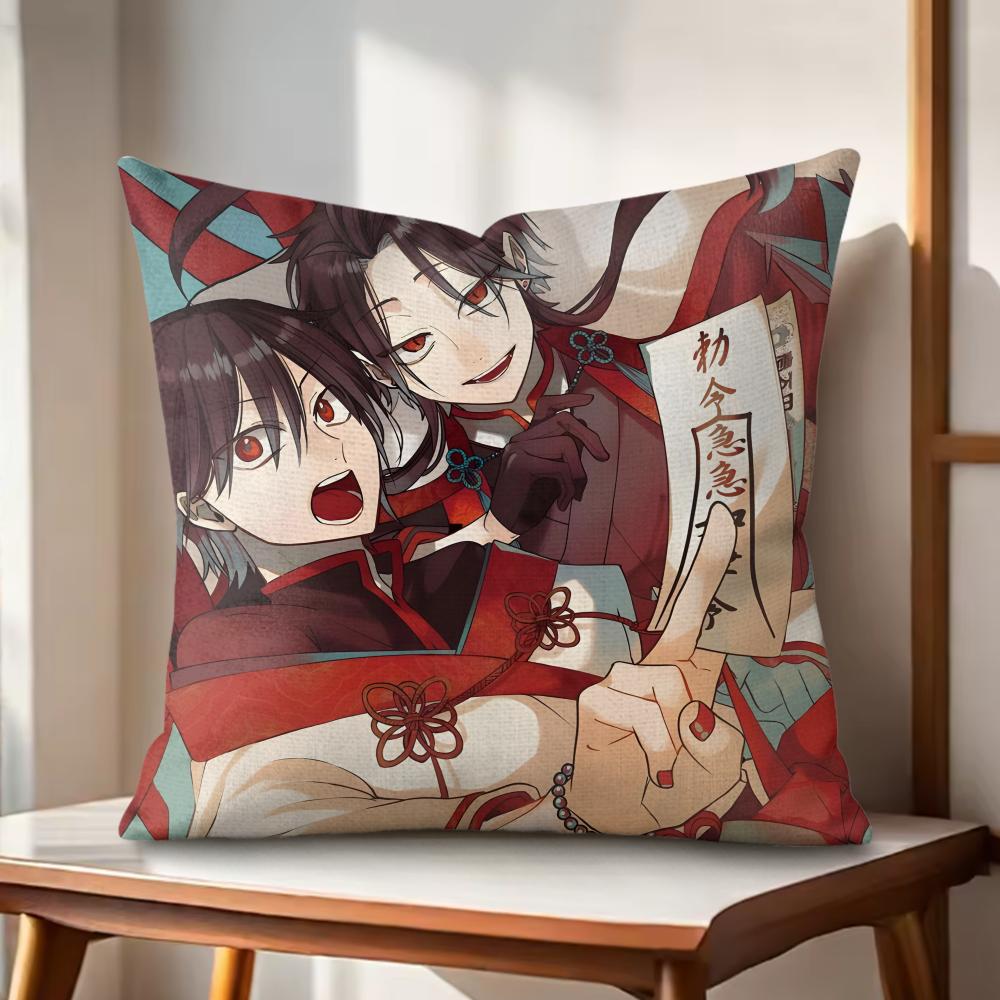 YYOUKAI GAKKOU NO SENSEI Kissenbezug Natürlicher Leinen Bio-Stoff Beidseitiger Druck Sofakissenbezüge Heimdekoration