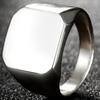 Night Club Punk Square Men Smooth Band Wide Finger Ring Jewelry Birthday