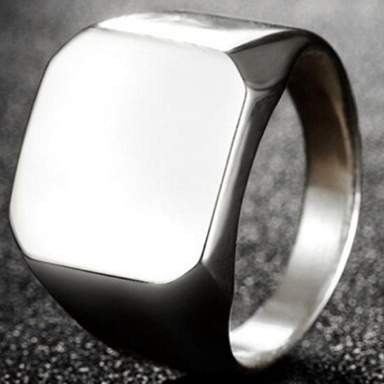 Night Club Punk Square Men Smooth Band Wide Finger Ring Jewelry Birthday