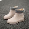 Nuove Scarpe Impermeabili da Donna Stivali da Pioggia Antiscivolo da Donna Stivali Acqua Corti con Pelliccia Moda Adulto Resistenti all'Usura Stivali Leggeri