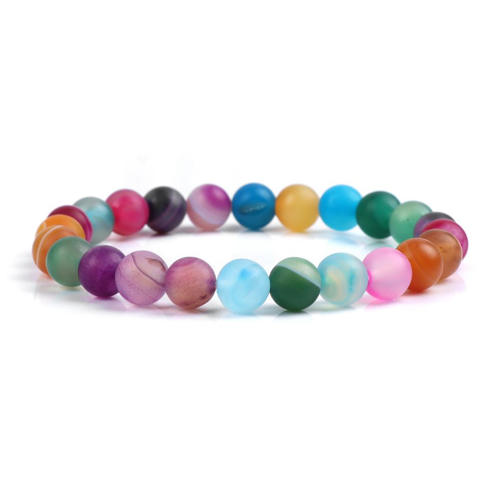 8Mm Natural Stone Bead Bracelet Men's Turquoise Elastic Bracelet.