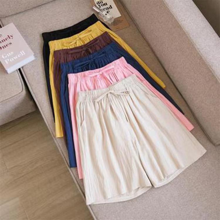 Plus Size Cotton Linen Women's Summer Comfortable Breathable Five-Point Shorts - Extended Widened Cool Casual Pants