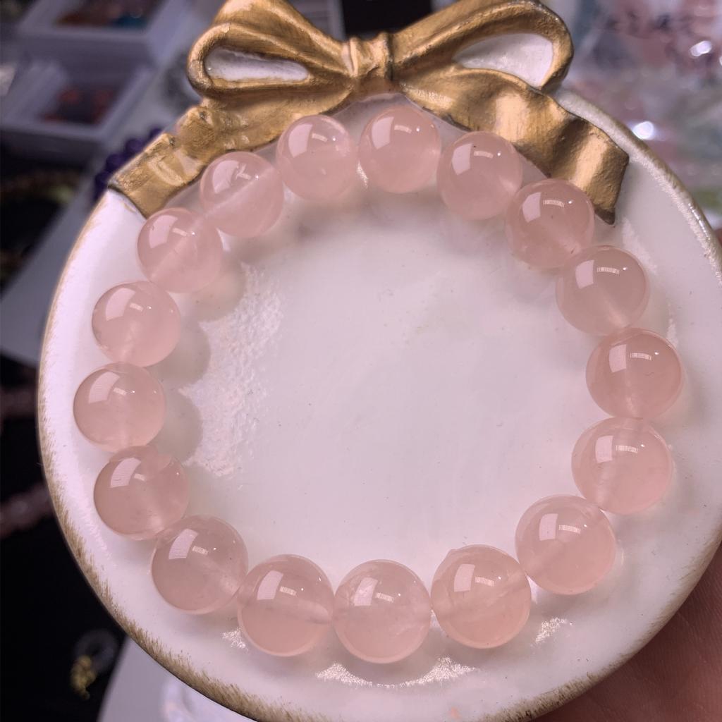 Natural Madagascar Pink Quartz Bracelet for Women DIY Handmade Bracelets Attract Love Grapefruit Pink