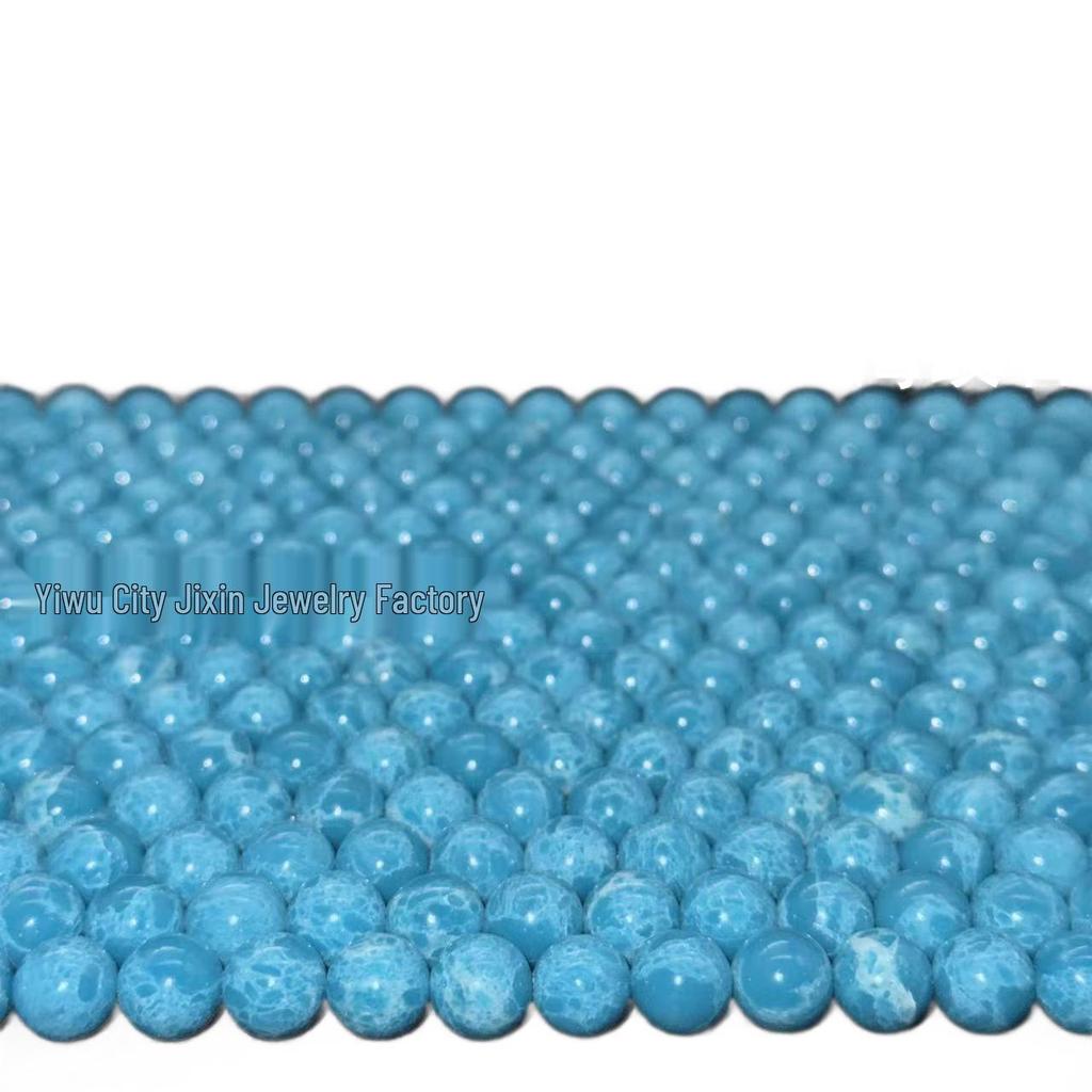 Sea Jasper and Larimar Stone Beads for DIY Bracelets and Necklaces