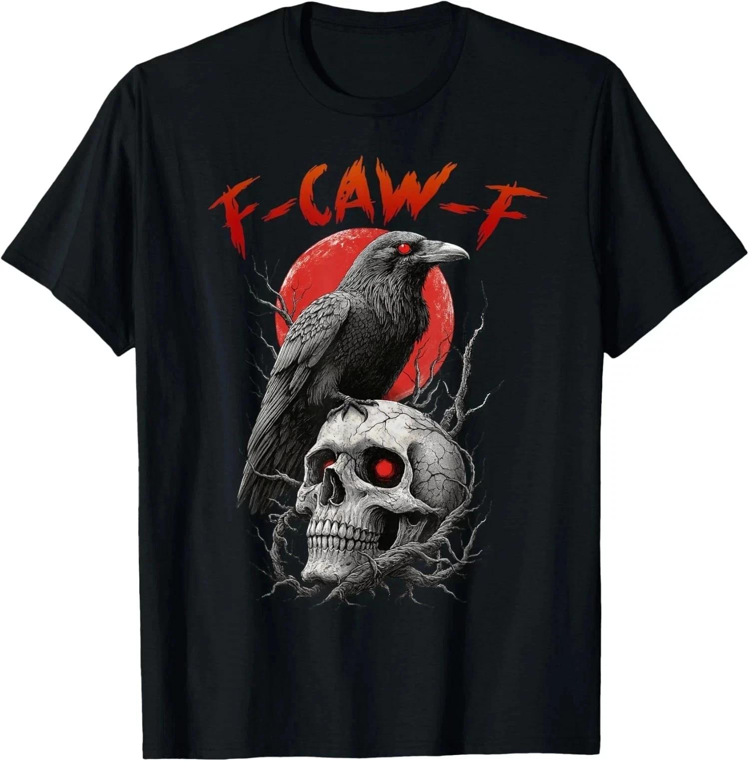 F-Caw-F Black Crow Funny Bird Halloween T shirt M