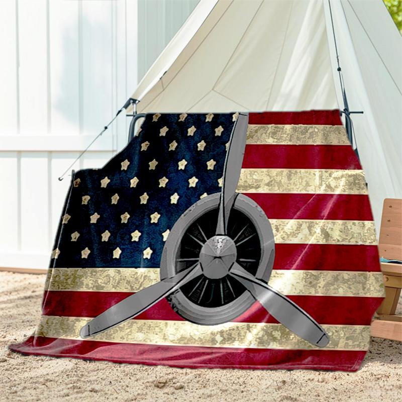1pc flag pattern blanket, all season lightweight home office outdoor nap multifunctional blanket