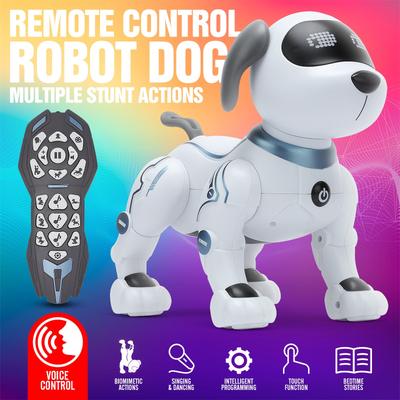 RC Robot Dog Electronic Stunt Pet Interactive Touch Programmable Smart Walking Dancing Kids Birthday Gift for Kids Boys Girls