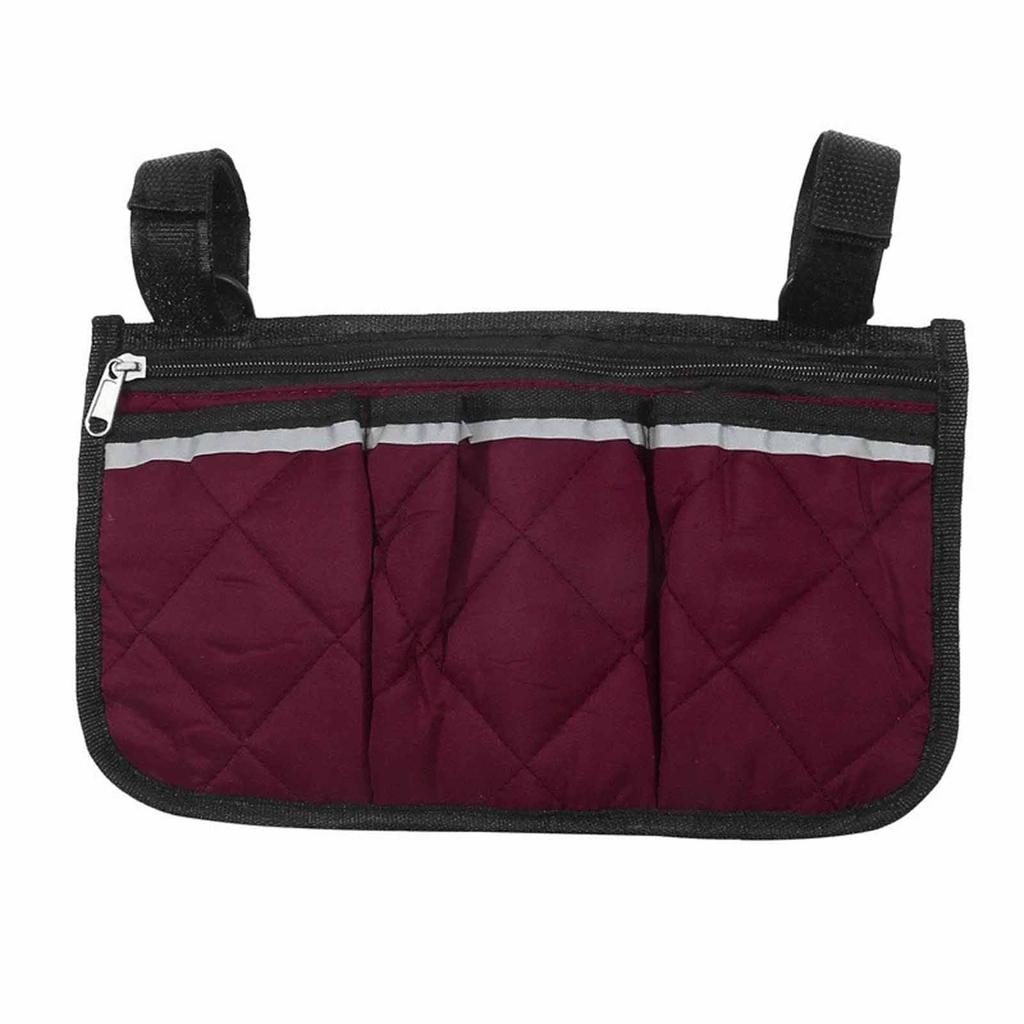 Baby Stroller & Wheelchair Hanging Bag – Side Storage Organizer with Reflective Strip, Convenient Armrest Attachment