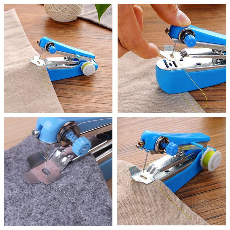1PC Mini Sewing Machine Home Handheld Portable Manual Sewing Machine Pocket Sewing Tools Cloth DIY Repair for Outdoor Travel ZYF