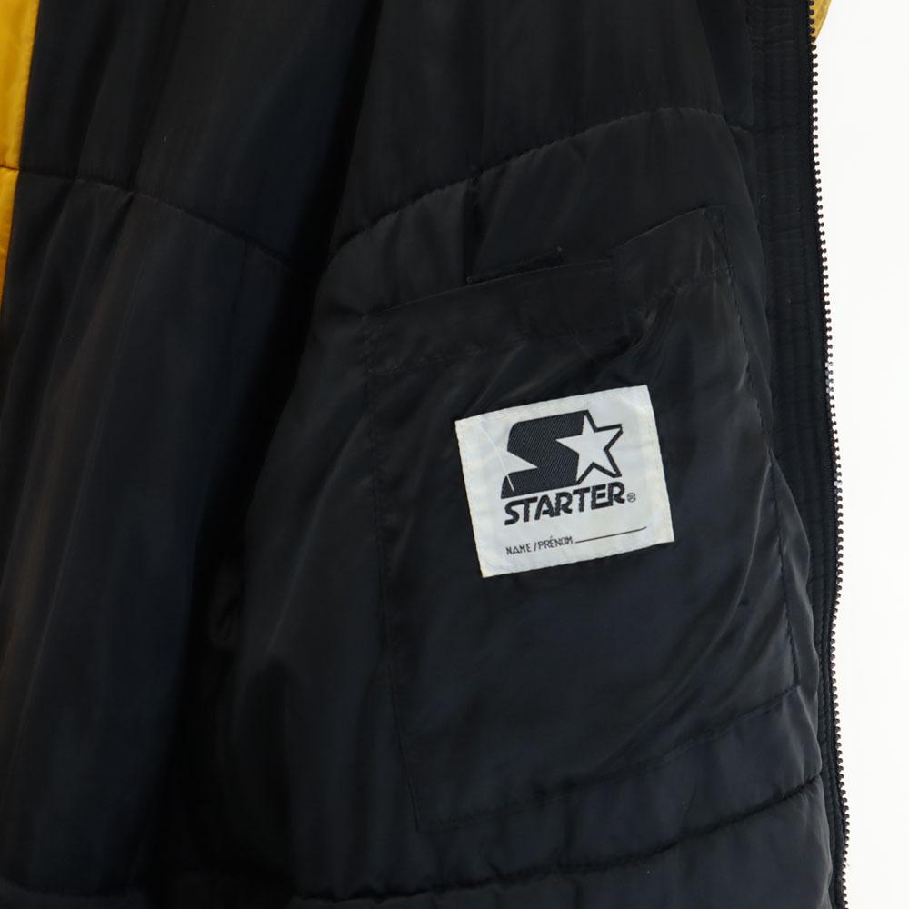 STARTER 90s NFL Old Long Sleeve Nylon Jacket XL Black Series Hood Men's Used