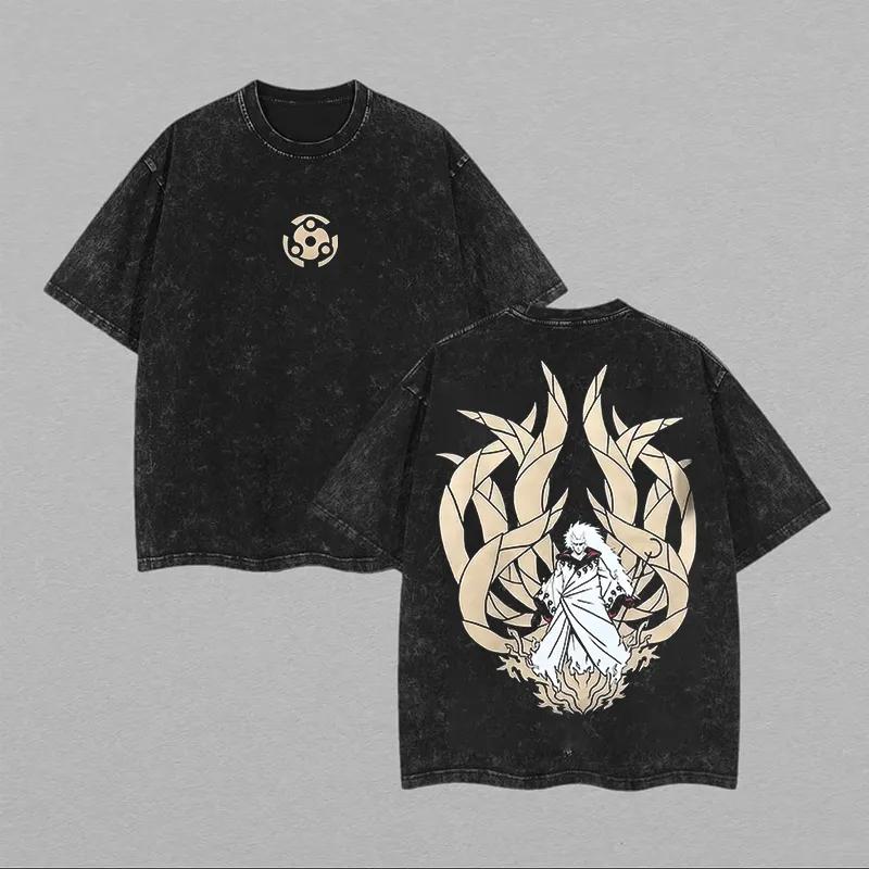 

Sasuke Uchiha Chidori Tshirt Naruto Shippuden Tee Vintage Washed Oversized Retro Anime Harajuku Streetwear Manga Mens Clothes M