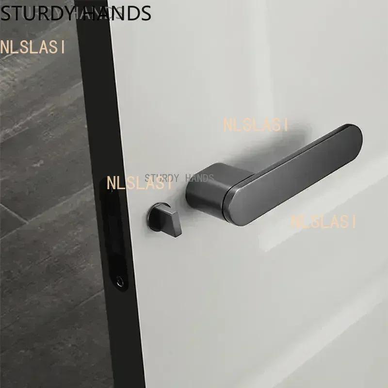 Bedroom Silent Magnetic Suction Door Lock Zinc Alloy Security Door Locks Indoor Wooden Door Handle Lockset Furniture Hardware