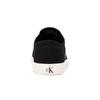 Calvin Klein Round Toe Lace-Up Logo Low Top Canvas Sneakers Women Sneakers Black White YW01762-0GM