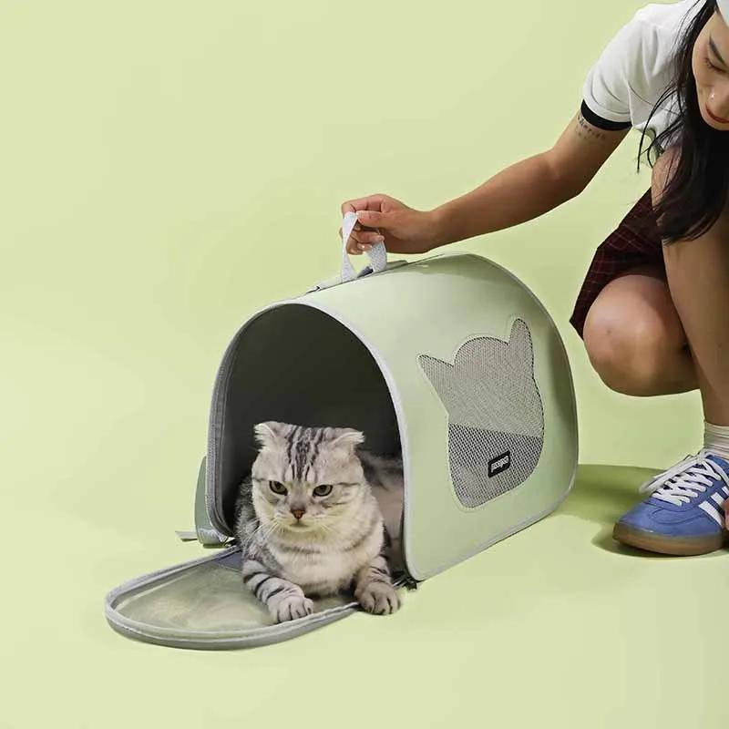 Cat Pet Bag Go Out Handy Carry Backpack Comfortable Breathable Large Space Cat Pet Travel Bag