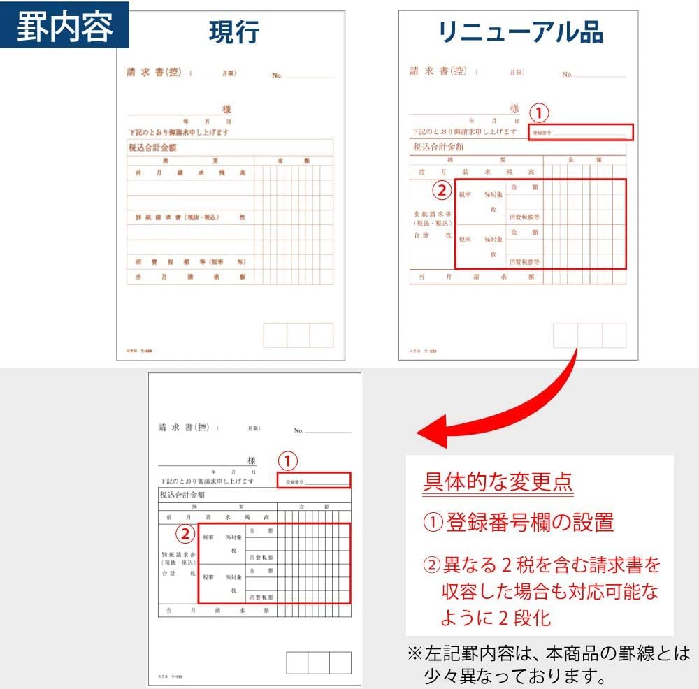 Kokuyo Total 50 Set of Invoice, Carbonless, B6, Portrait, Sheets, 5, U-339X5