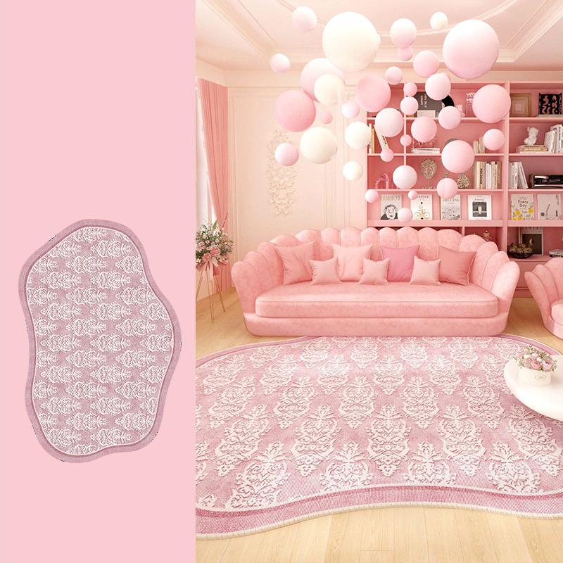Living Room Carpet Large Size Pink Irregular Rug Bedside Floor Mat Zebra Animal Pattern Home Decoration Rugs Alfombra De Salón