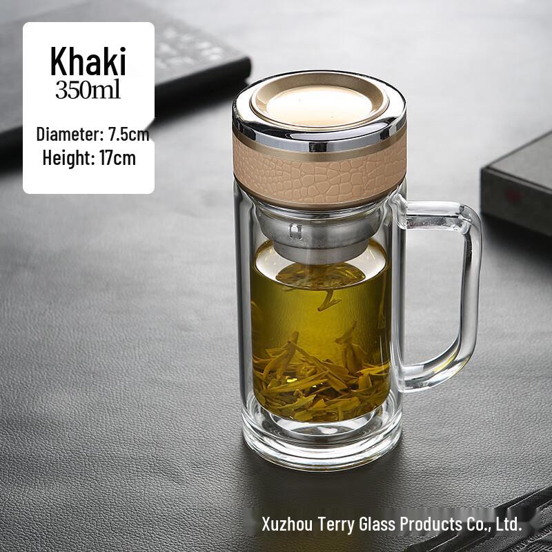 Double-Layer Borosilicate Glass Tea Infuser Mug