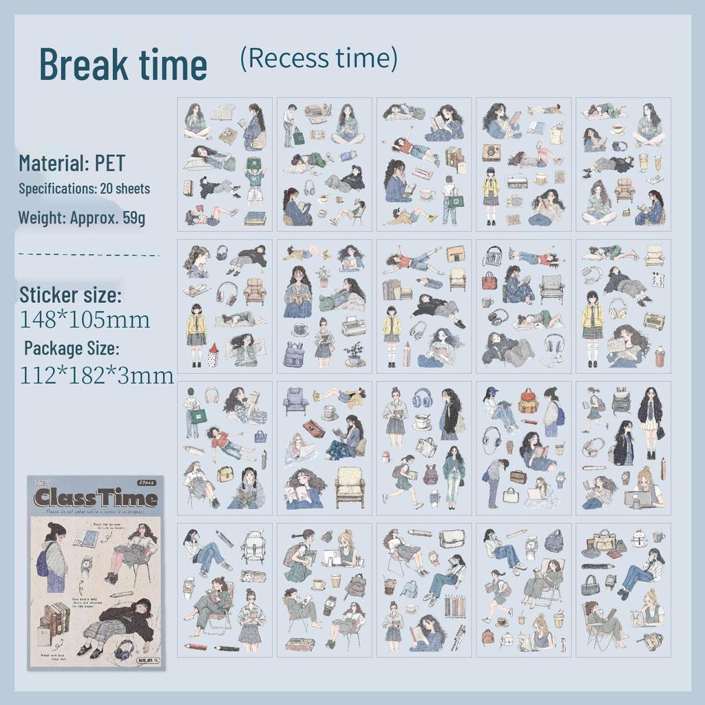 Yuezhen Forest Style Girl Die-Cut Stickers: Creative Character Sticker Book for DIY Journals