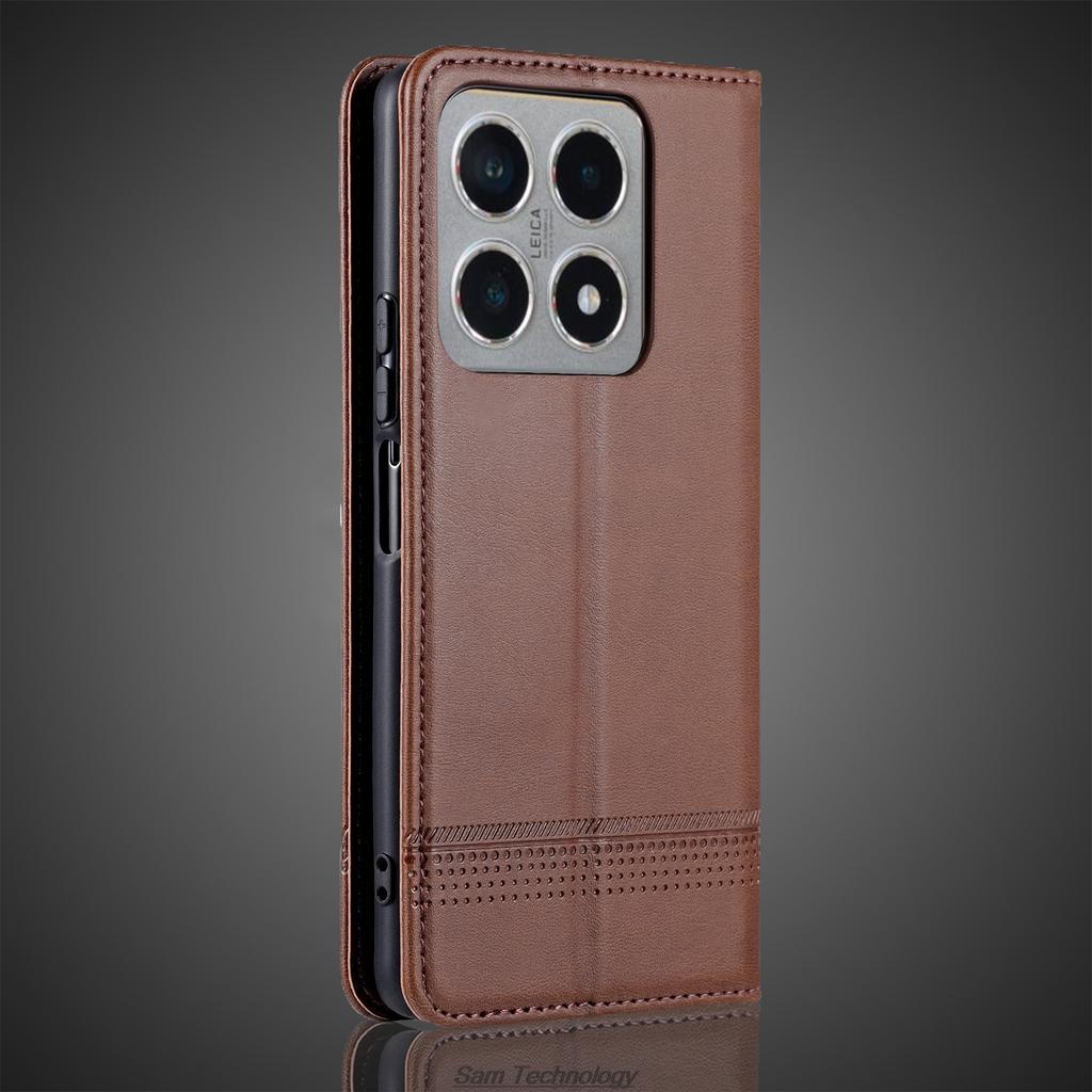 Deluxe Magnetic Adsorption Leather Fitted Case for Xiaomi Mi 14T / Xiaomi 14T Pro Flip Cover Protective Case Capa Fundas Coque