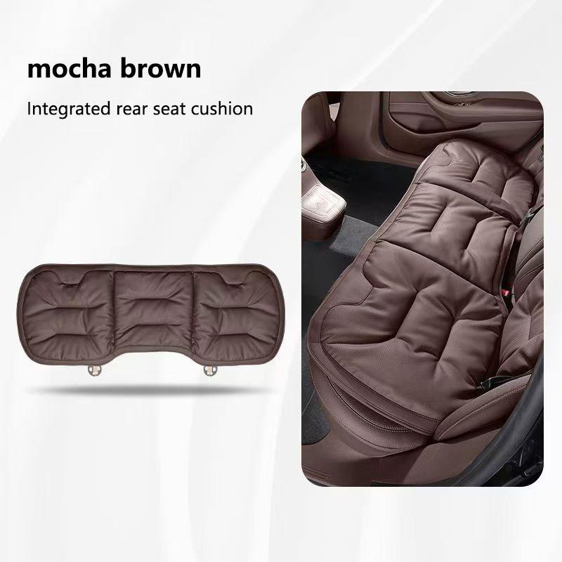 For Tesla Car Cushion Seat Cushion Backrest Single Piece Nappa Leather Breathable Velvet Four Season Universal Auto Interior