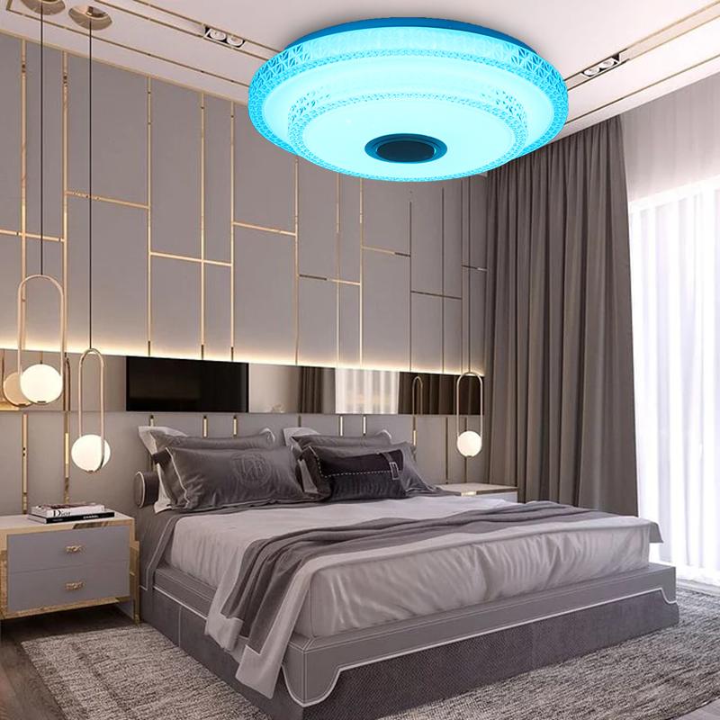 200W Nordic LED Ceiling Light Music Ceiling Lamp With bluetooth Speaker Cell Phone APP Control Dimmable Household Decor Light