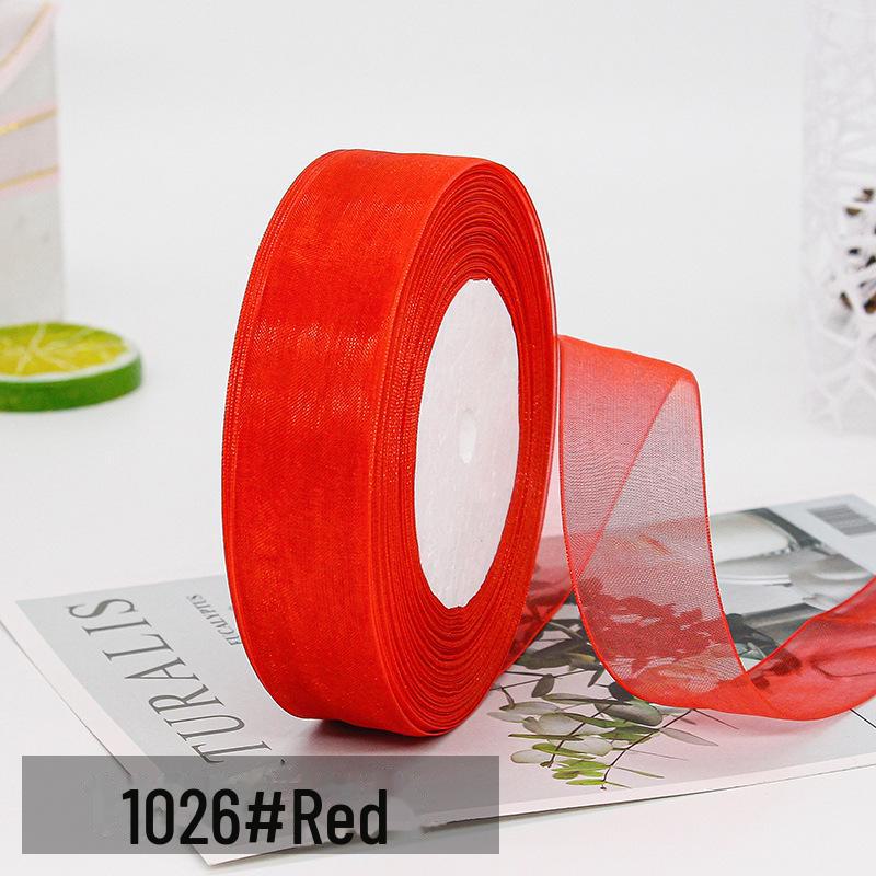 Red Chiffon Ribbon Gift Box Packaging for DIY and Cake Baking