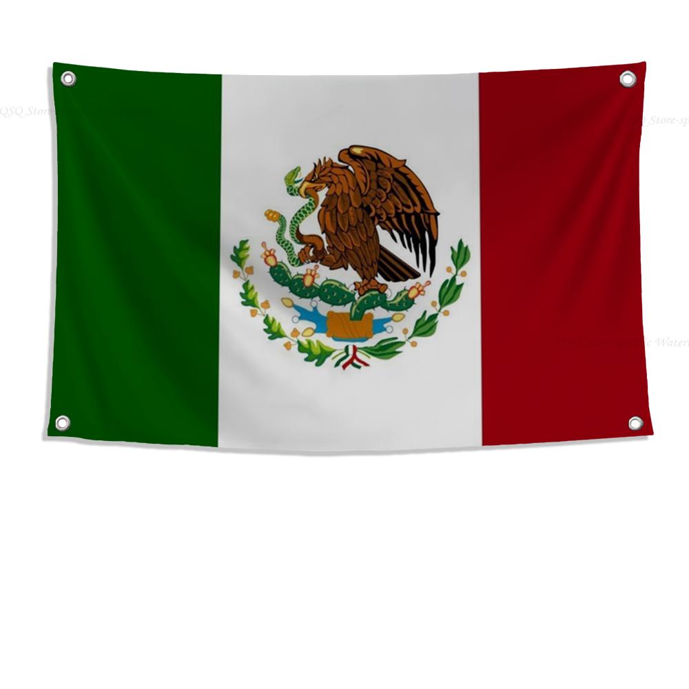 

1pc Mexican Flag Banners Four Hole Flag Polyester Outdoor Decor Room Aesthetic 74x94cm(29x37in)