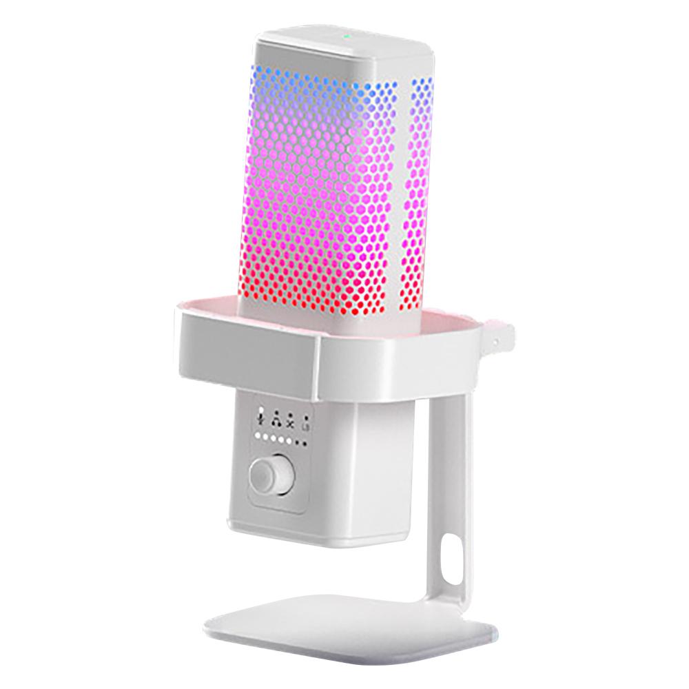Metalowy Mikrofon Kondensatorowy z Oświetleniem RGB Profesjonalny do Streamingu i Nagrywania, Mikrofon USB na Biurko do Podcastów dla Komputera PC Laptop