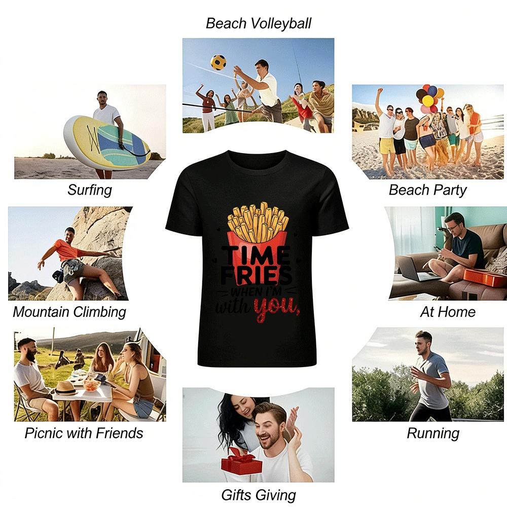 Time Fries When Im With You Funny French Fries Tee Pure cotton T-shirt