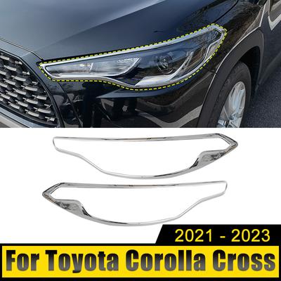 Dla Toyota Corolla Cross XG10 2021 2022 2023 Hybrydowy ABS Samochód Przedni Reflektor Lampa Reflektora Pokrywa Nakładka Listwa Rama Naklejki