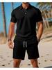 Ensemble polo à manches courtes et short d'été slim fit pour homme – Décontracté, Polyvalent, Mode