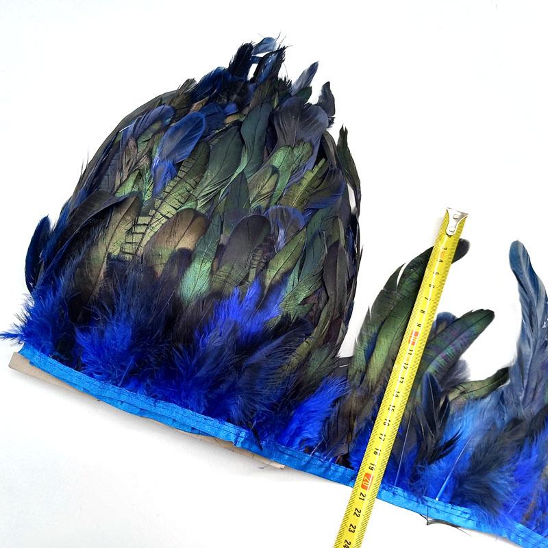 5-10Meter Natural Chicken Rooster Tail Feathers Trims Fringe Plumas Wedding Party Dress Decoration Needlework Accessories13-18cm