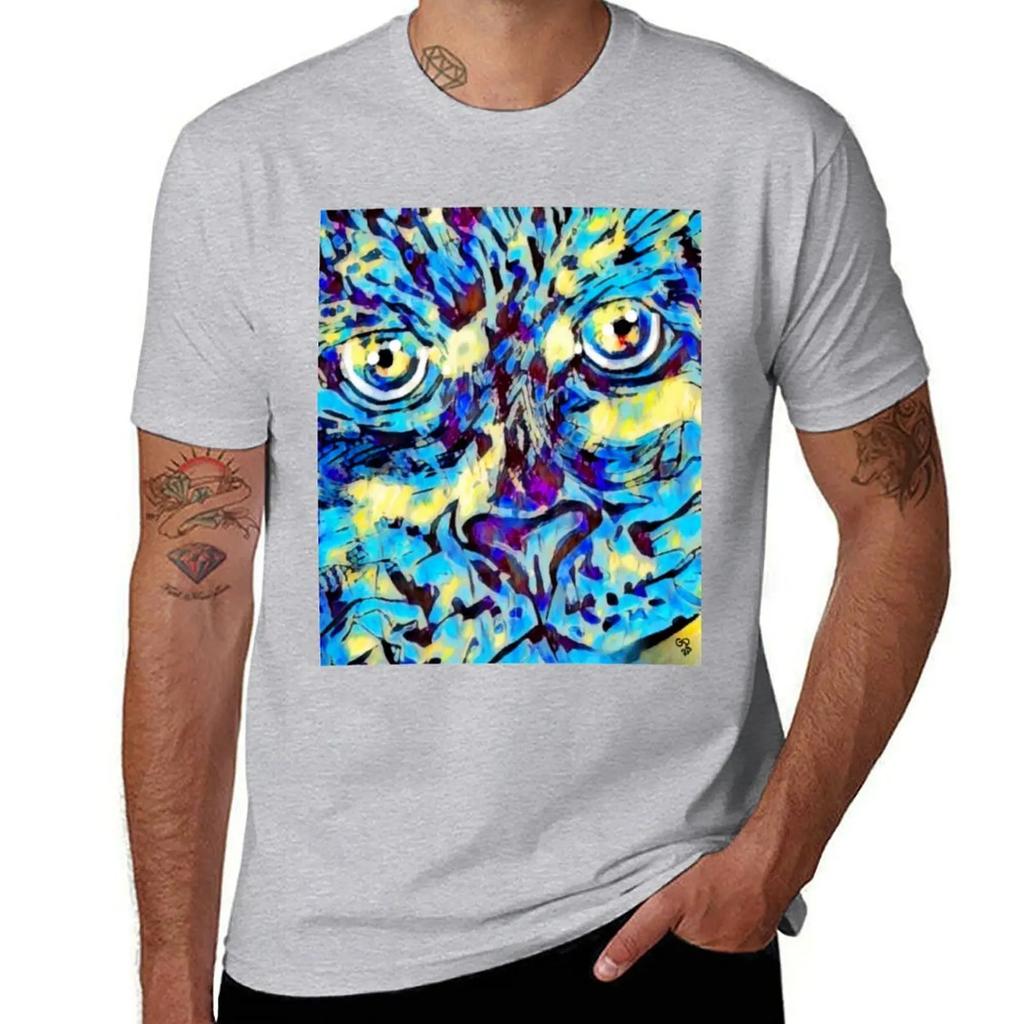 Enigmatic Gaze - Abstract Feline Art T-Shirt cute clothes anime boys whites heavyweight t shirts for men