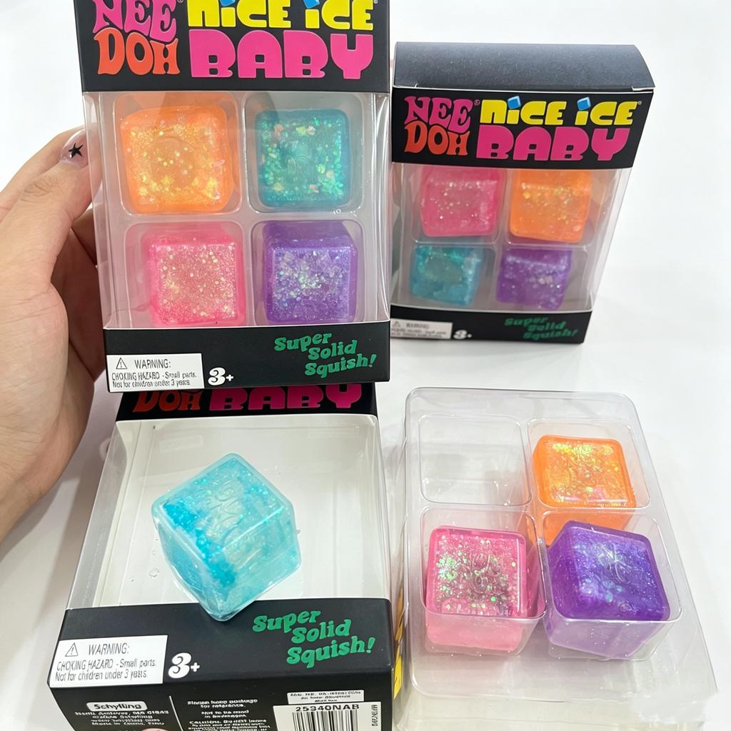 New Arrival Needoh Colorful 4PCS Glitter Nice Ice Squishy Toy Super Solid Maltose Stress Relief Squeeze Fidget Toy