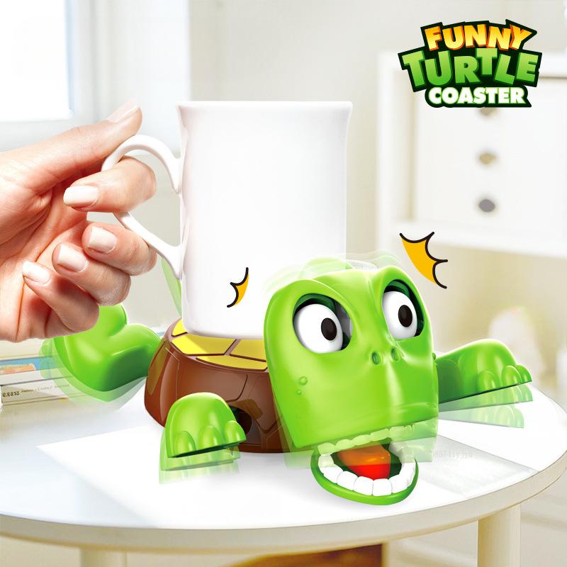 New Fun Coaster Turtle Cup Pad, Press and Stare, Open The Limbs,thickened Non-slip Insulation Pad,3D Printed Turtle Coaster