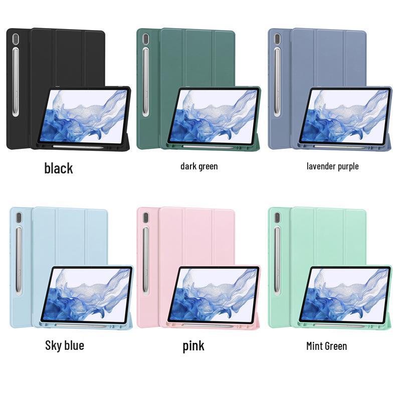 Samsung Tab S9 TPU Tri-Fold Protective Case with Pen Slot for S8/S7