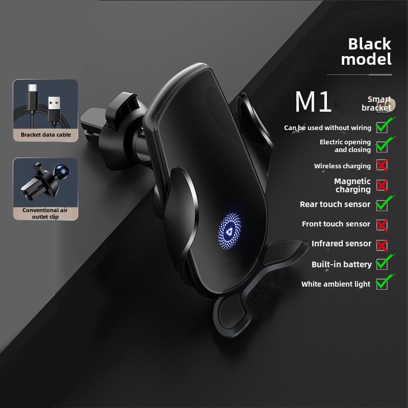 

Волшебный зажим M123: Беспроводное автомобильное зарядное устройство и держатель для телефона с автоматическим зажимом M3 Battery Version чёрный