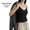 2026 Summer Korean Style Lace Trim Spaghetti Strap Slim Fit Knit Vest