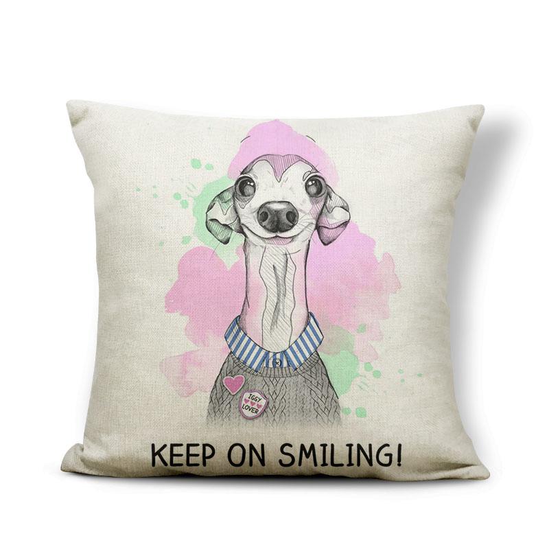 

Подушка Greyhound I Love Dog Чехол для подушки Keep On Smile Rose в деревенском стиле для подростка Чехол для подушки 43 см из мешковины Знаменитый 45x45cm 18x18in