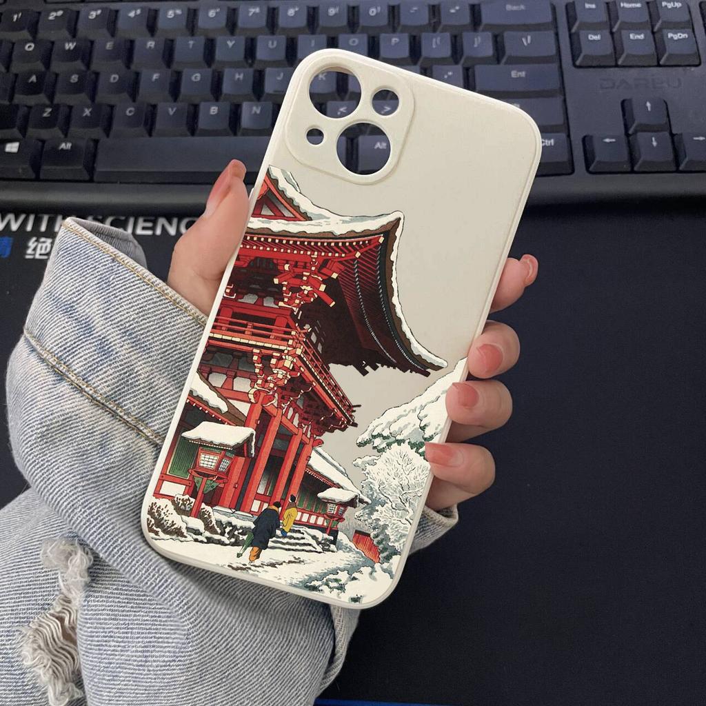 Japanese Mount Fuji Landscape Phone Case for IPhone 16 14 13 12 11 15 Pro Max Mini XR XS X 15 14 7 8 Plus SE2 Silcone Back Cover