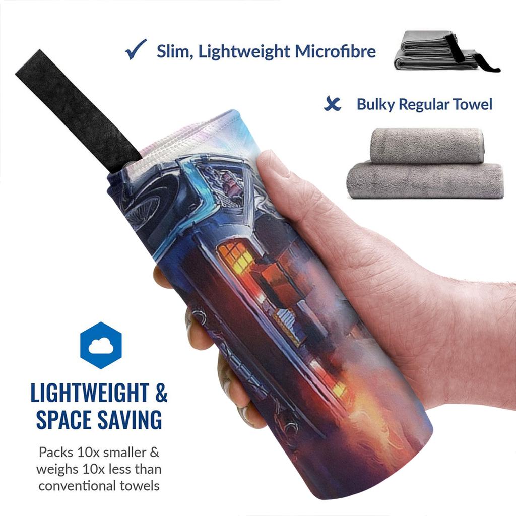Back To the Future Delorean Time Machine Beach Towel Soft Microfiber Quick Dry Absorbent Quick Towels For Bath
