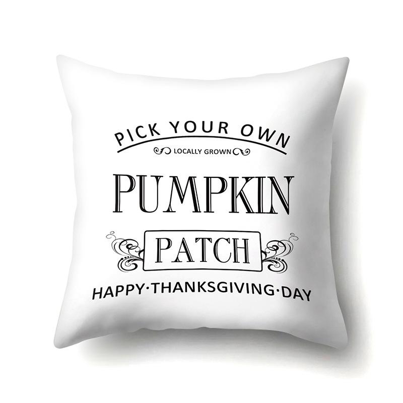 Thanksgiving Pillowcase Blessing Maple Leaf Pumpkin Sofa Cushion Cover Office Home Living Room Pillowcase