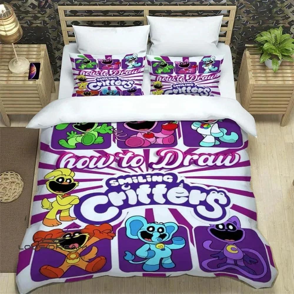 3D Cartoon S-smiling critters Bedding Set Printed Bed Set With Pillowcase Bed Duvet Cover Soft Queen King Size Bedclothes Home