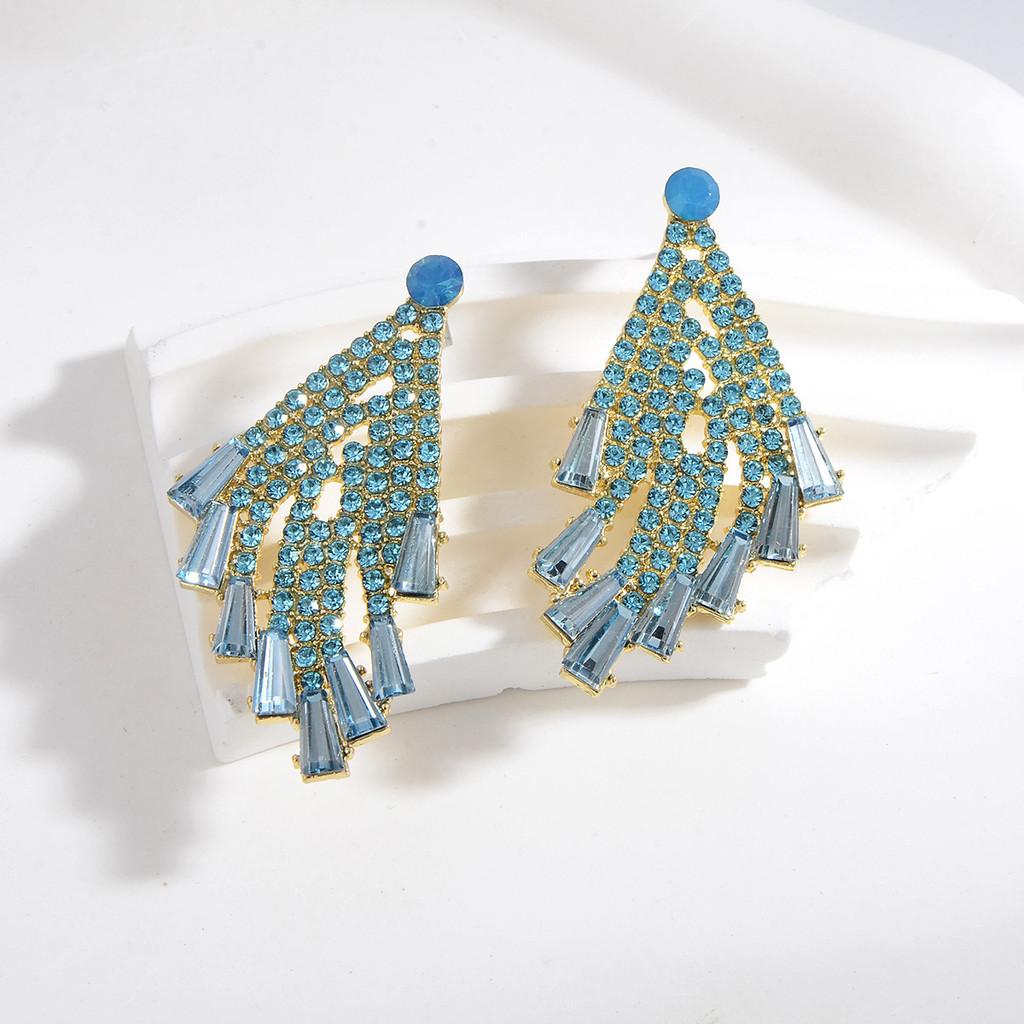 Earrings Jewelry Exaggerated Full Rhinestone Tassel For Women Summer