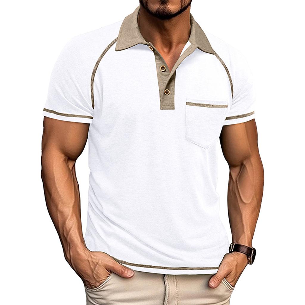 Men's Casual Long SleeveShirts Collared Button Cotton T,Shirt Classic Stylish Golf Shirt With Pocket