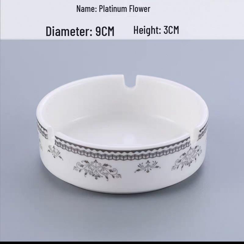 Elegant Ceramic Ashtray with Gold Trim for Hotels, Bars, Restaurants