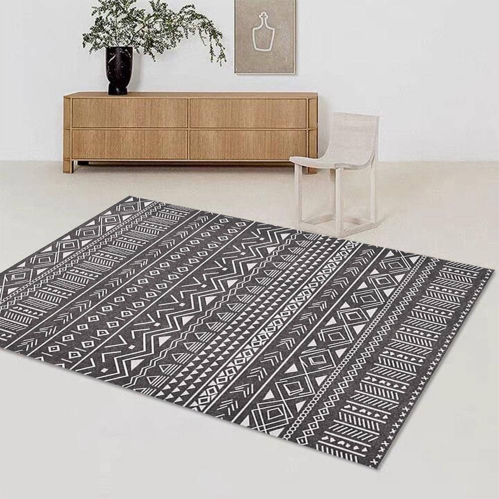 Moroccan Geometric Rug Machine Washable, Non-Slip Carpet Foldable Mat for Living Room, Bedroom, Kitchen, Entryway, Bathroom Mat